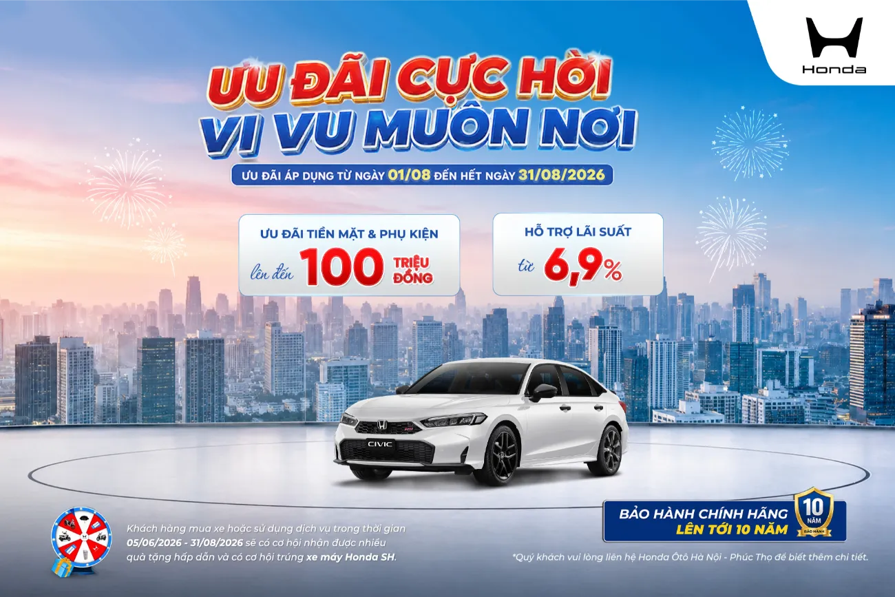 Ưu đãi mua Honda Civic tháng 8/2026