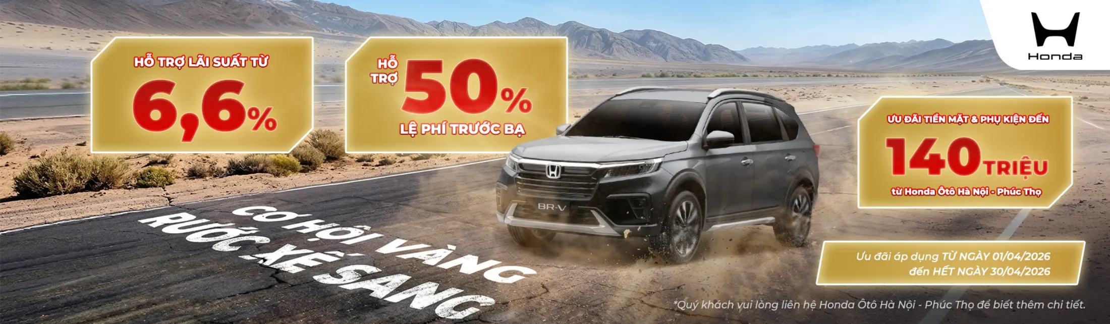 Ưu đãi mua Honda BR-V tháng 4/2026
