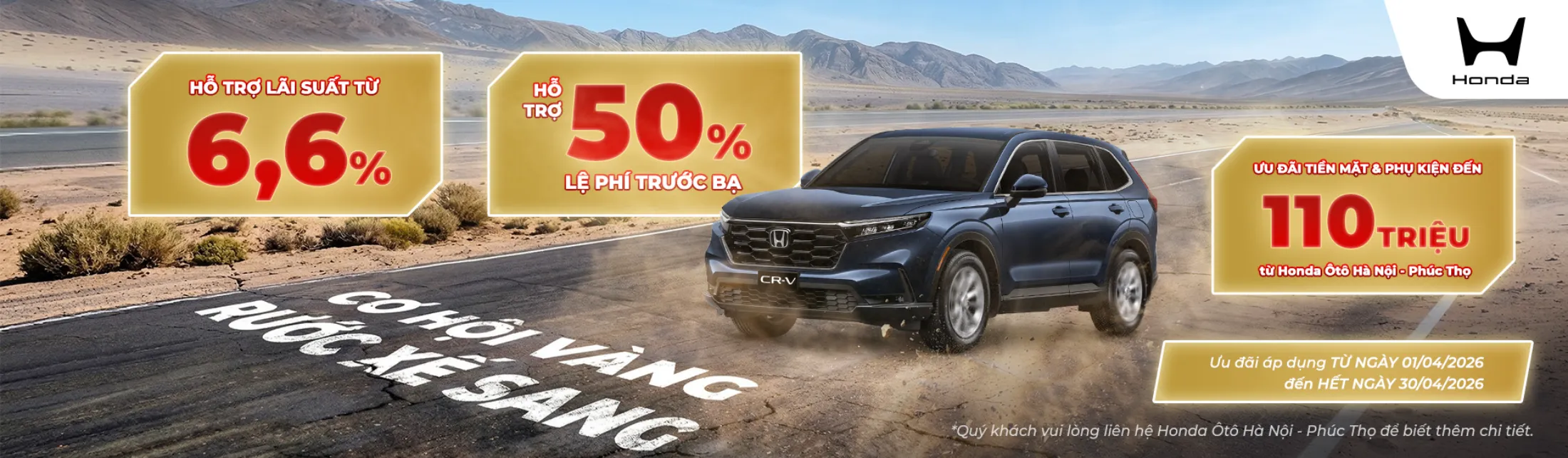 Ưu đãi mua Honda CR-V tháng 4/2026