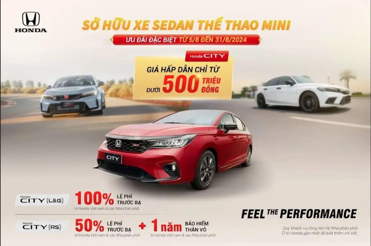 Khuyến mãi mua xe Ô tô Honda tháng 8