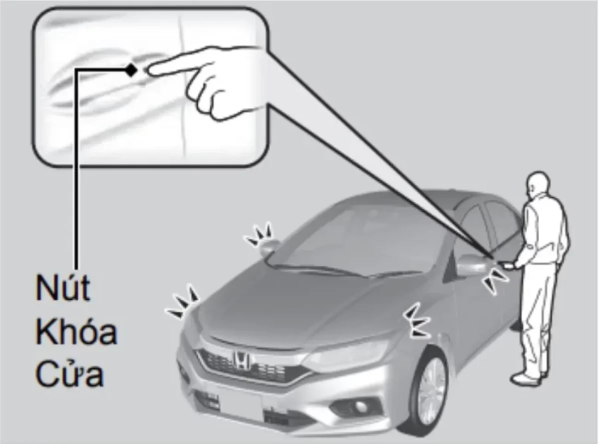 Nút khóa mở cửa xe Honda City