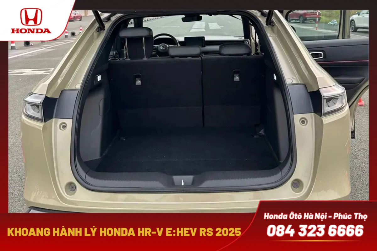 Khoang hành lý Honda HR-V đủ rộng cho nhu cầu hàng ngày. Có thể mở rộng linh hoạt với các chế độ gập ghế.