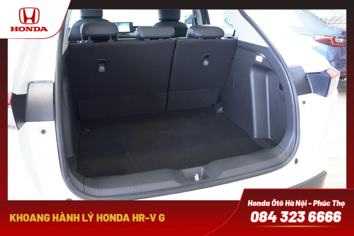 Khoang hành lý Honda HR-V rộng rãi, linh hoạt, đáp ứng nhu cầu đa dạng của gia đình.