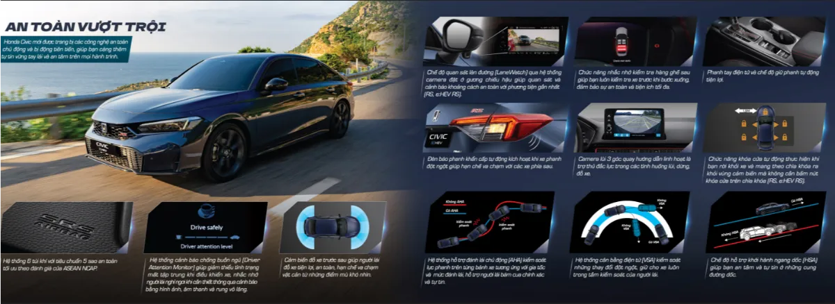 Honda Civic có khả năng bảo vệ tối đa an toàn cho người sử dụng