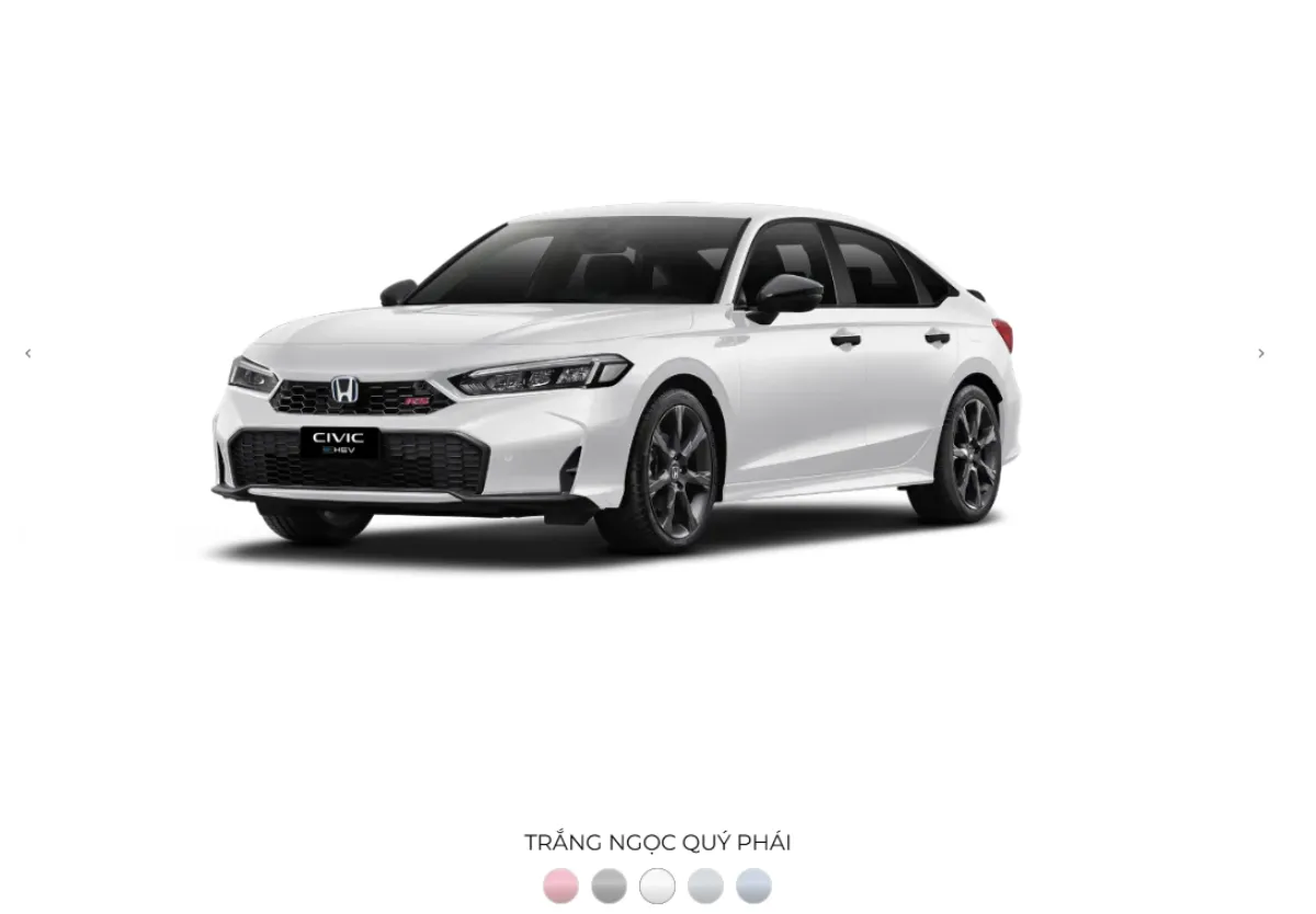 Civic màu trắng ngọc: Sơn ngọc trai ánh kim sang trọng, sạch sẽ, phù hợp người dùng thực tế và dễ giữ giá khi bán lại.