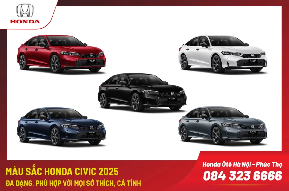 màu xe Honda Civic 2025