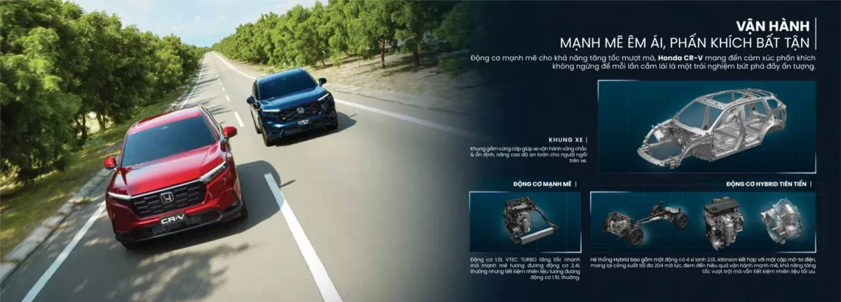 Động cơ Honda CR-V 2025 mạnh mẽ tiết kiệm nhiên liệu hàng đầu phân khúc