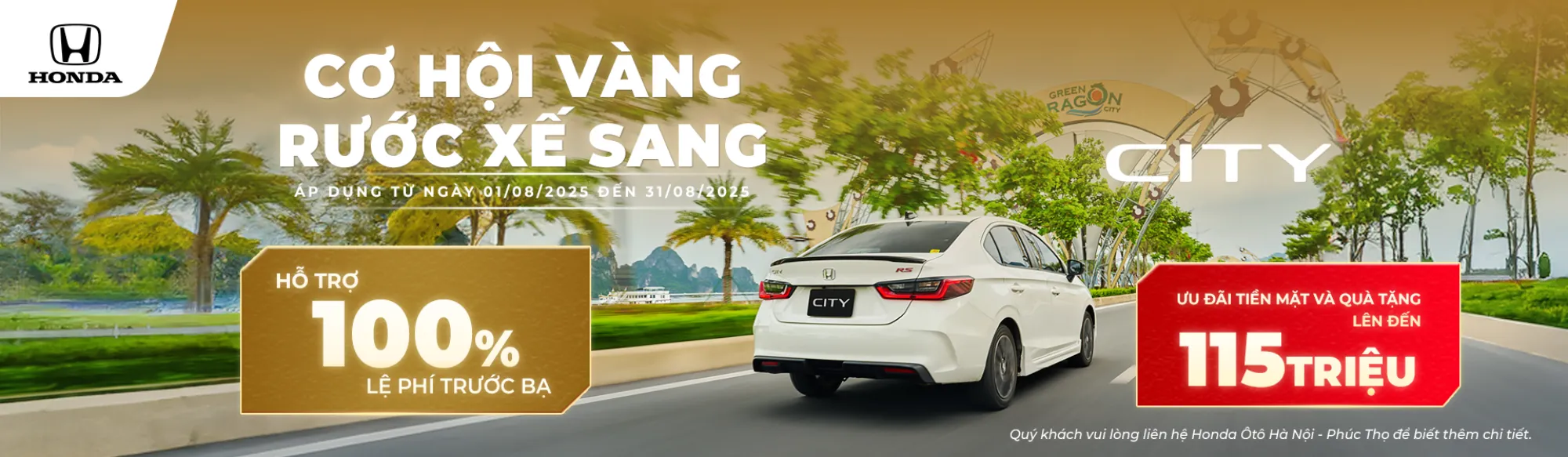 Honda Phúc Thọ Ưu Đãi City tháng 8/2025