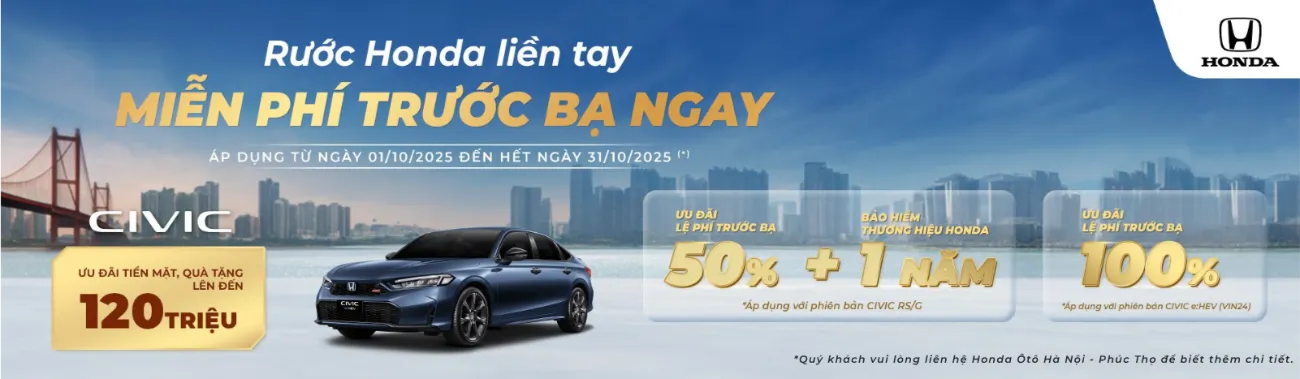 Ưu đãi Honda Civic tháng 10/2025