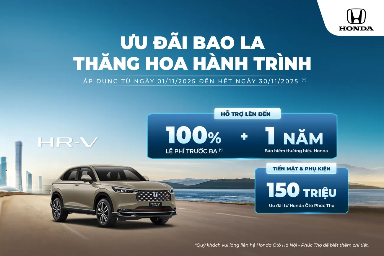 Ưu đãi Honda HR-V tháng 11/2025 Ưu đãi Honda HR-V tháng 11/2025