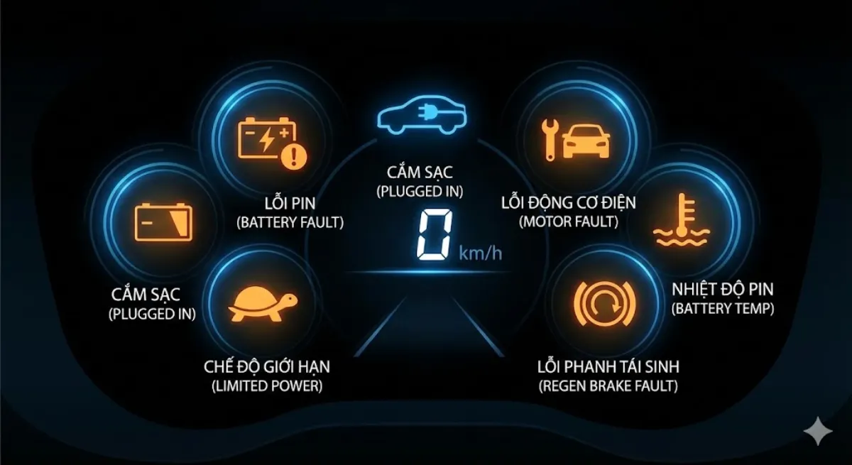 Nhận biết các đèn báo lỗi quan trọng để xử lý kịp thời.