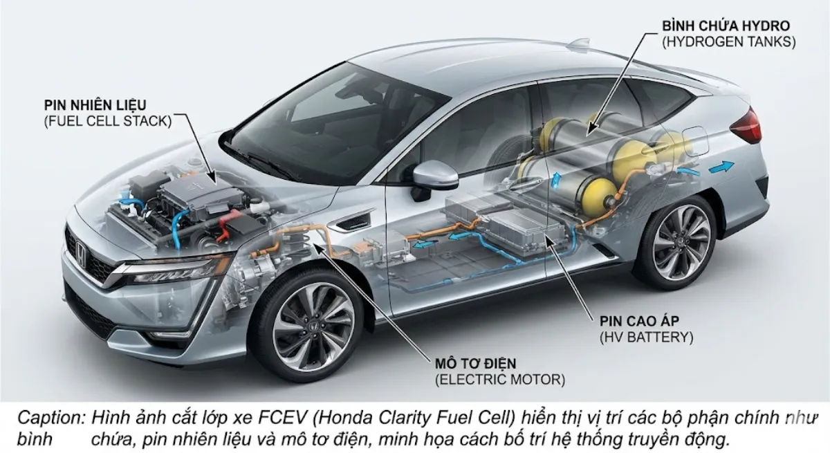 Cấu tạo chi tiết hệ thống truyền động trên xe pin nhiên liệu Hydro