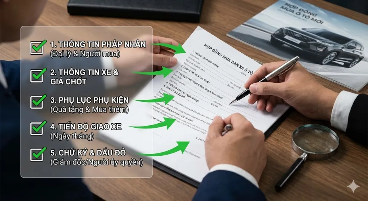 Hướng dẫn đọc mẫu hợp đồng mua xe mới