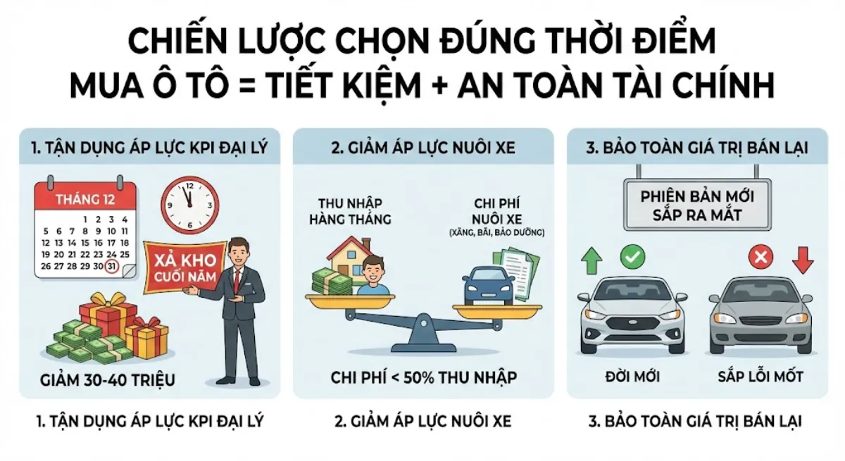 Vì sao cần chọn đúng thời điểm mua ô tô?
