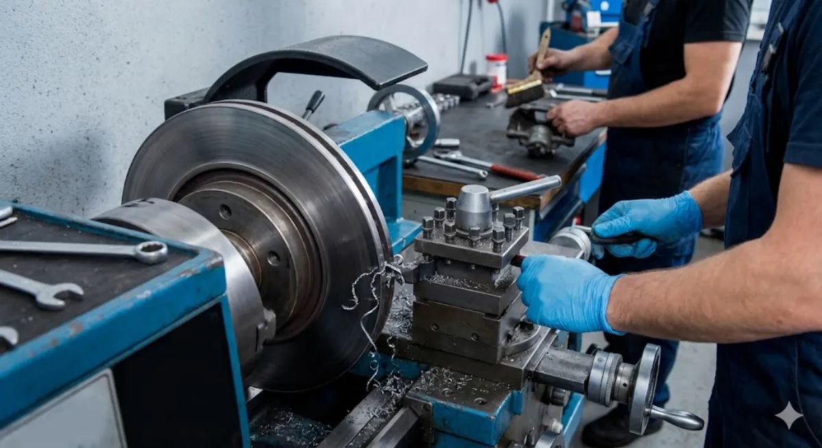 Láng đĩa phanh hoặc vệ sinh cụm phanh