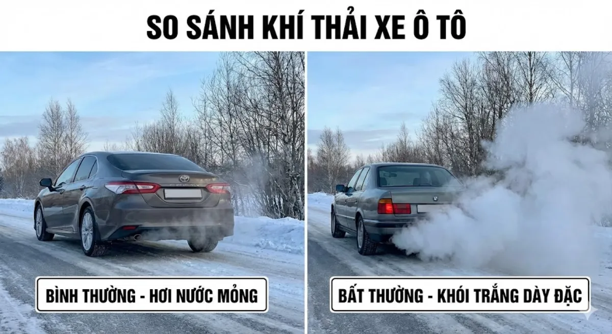 Phân biệt rõ ràng giữa hơi nước ngưng tụ và khói trắng do lỗi kỹ thuật.