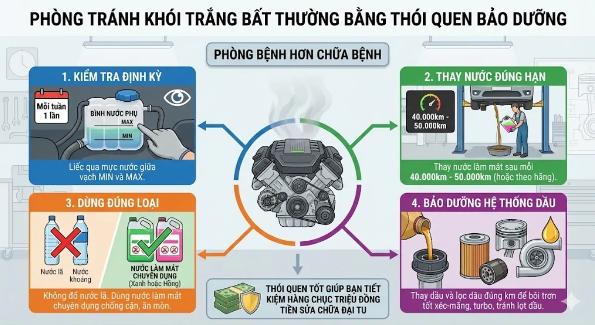 Cách phòng tránh khói trắng bất thường
