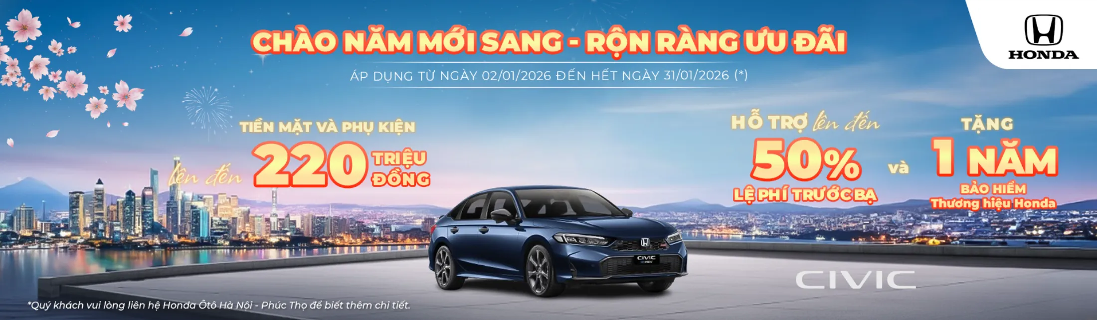 Ưu đãi Honda Civic tháng 1/2026
