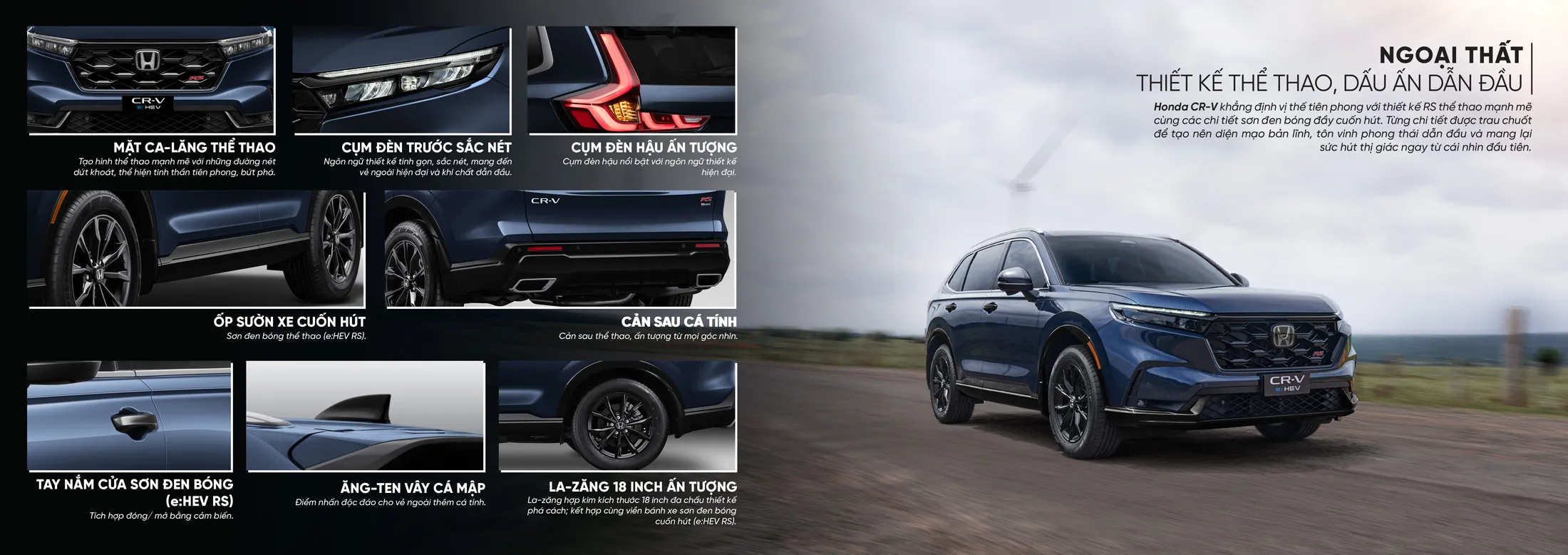 Tổng quan ngoại thất Honda CR-V e:HEV RS