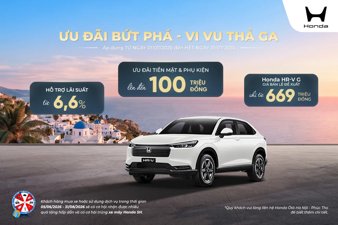 Ưu đãi mua Honda HR-V tháng 7/2026