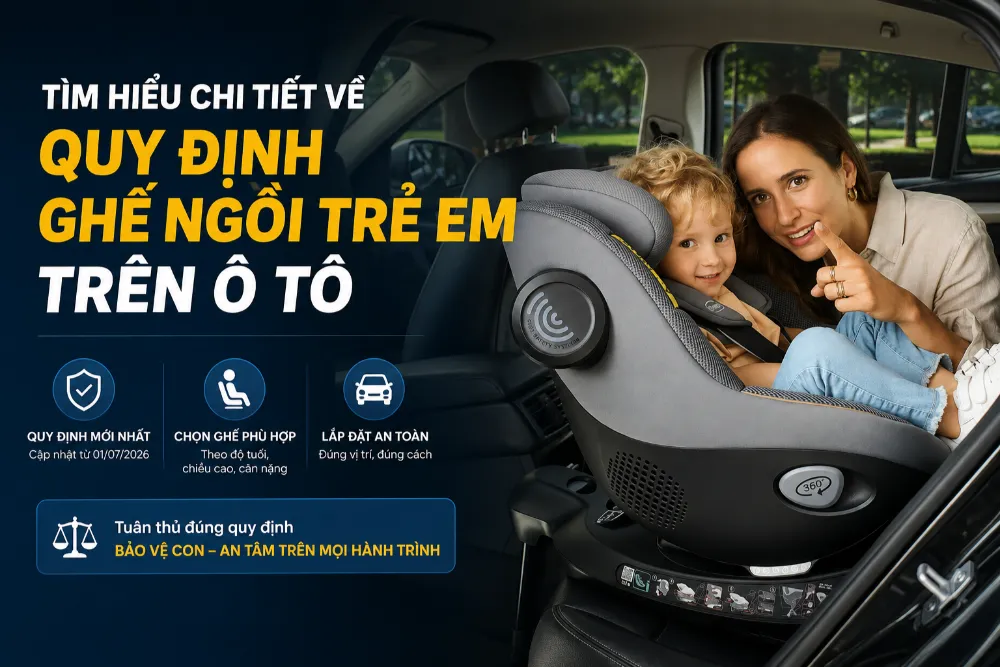 Quy định ghế ngồi trẻ em trên ôtô hiện nay