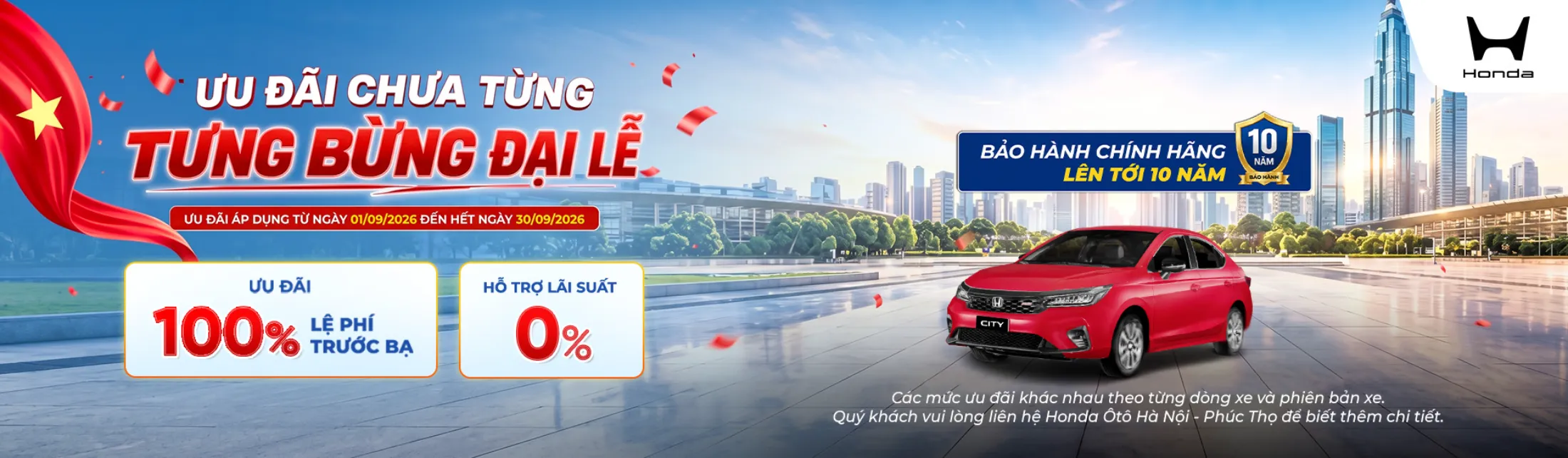 Ưu đãi mua Honda City tháng 9/2026
