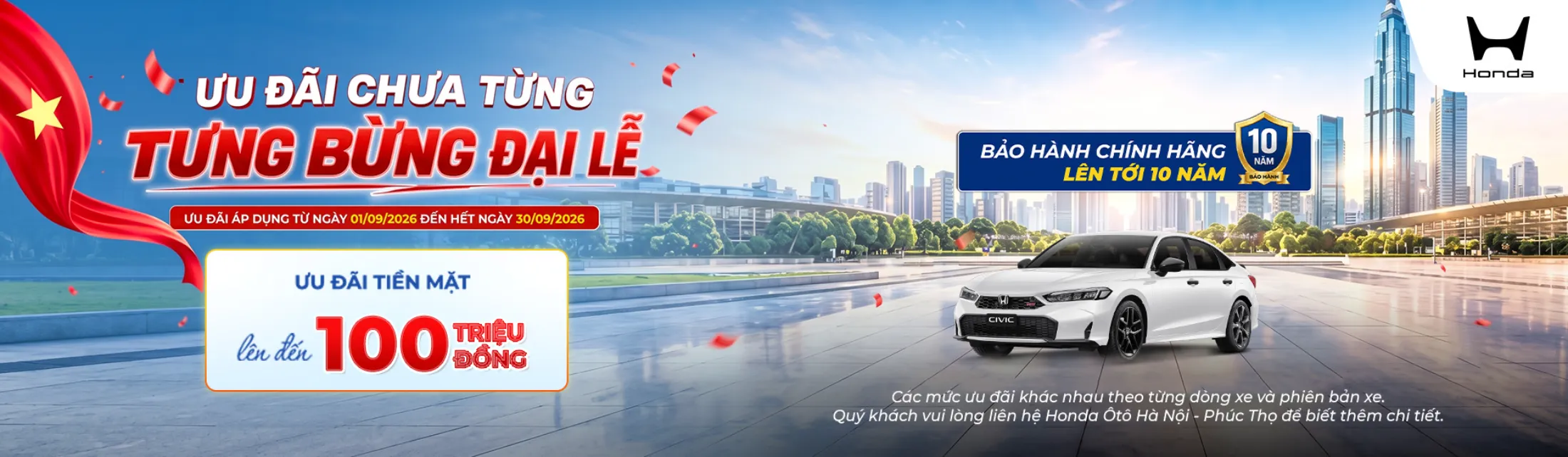 Ưu đãi mua Honda Civic tháng 9/2026