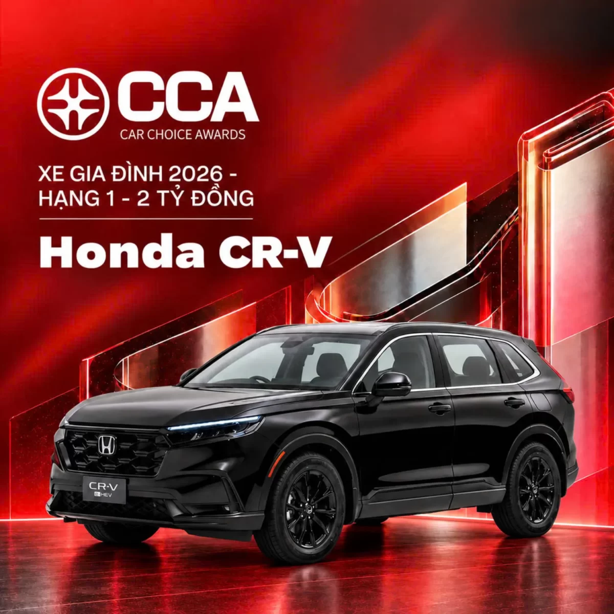 Honda CR-V vinh dự nhận giải thưởng “Xe gia đình – Hạng 1-2 tỷ đồng” tại Lễ công bố và trao giải Better Choice Awards 2026
