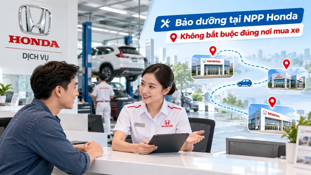 Không bắt buộc bảo dưỡng Honda tại đại lý nơi mua xe