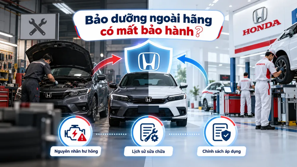 Bảo dưỡng ngoài Honda có làm mất bảo hành không