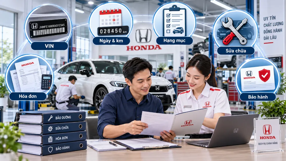 Vì sao lịch sử bảo dưỡng quan trọng khi bán xe Honda